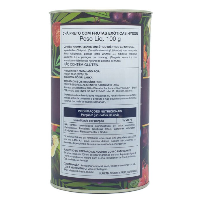 Embalagem do Chá Preto Blend Exotic Fruits (100g) | Hyson Teas